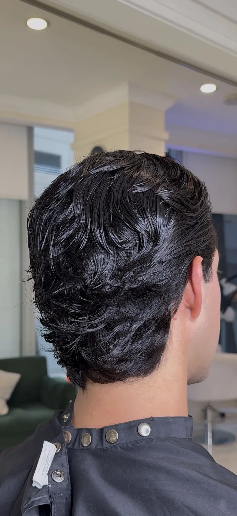 Longer men’s hairstyle styled at BARBERSKY in Miami Beach