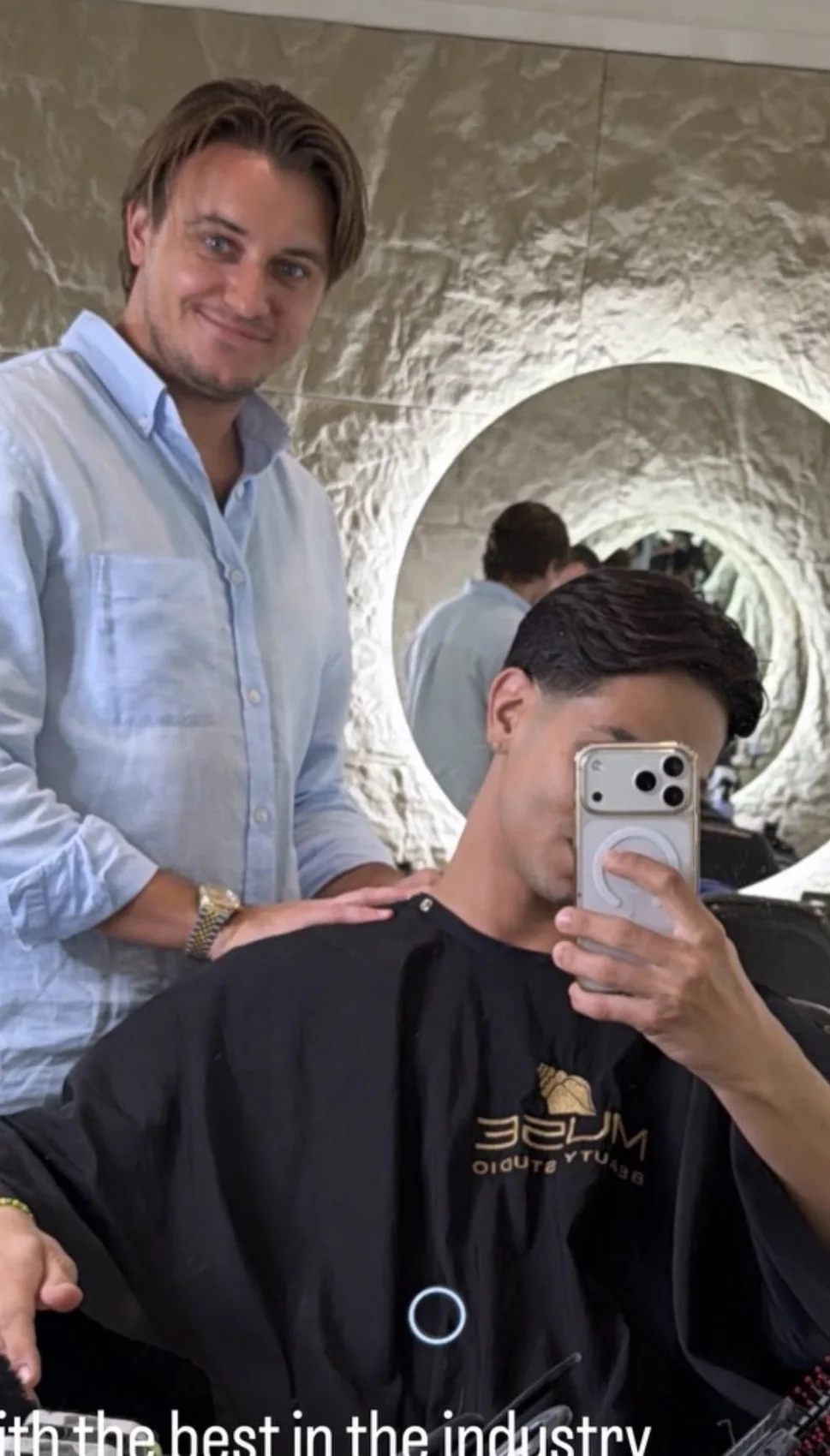 Modern men’s haircut finished at BARBERSKY